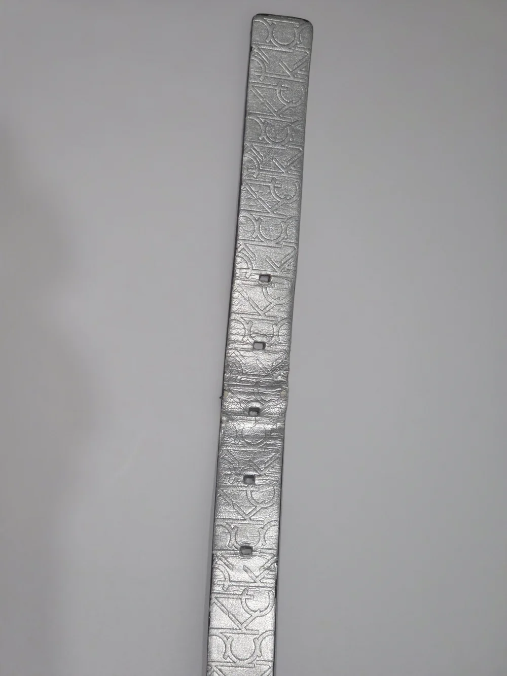 Calvin Klein CK Silver Monogram Belt Women’s Fashion Buckle Fair Condition